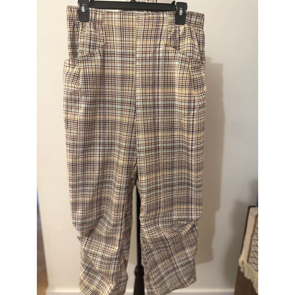 Free People Plaid Pull-On Pants XS